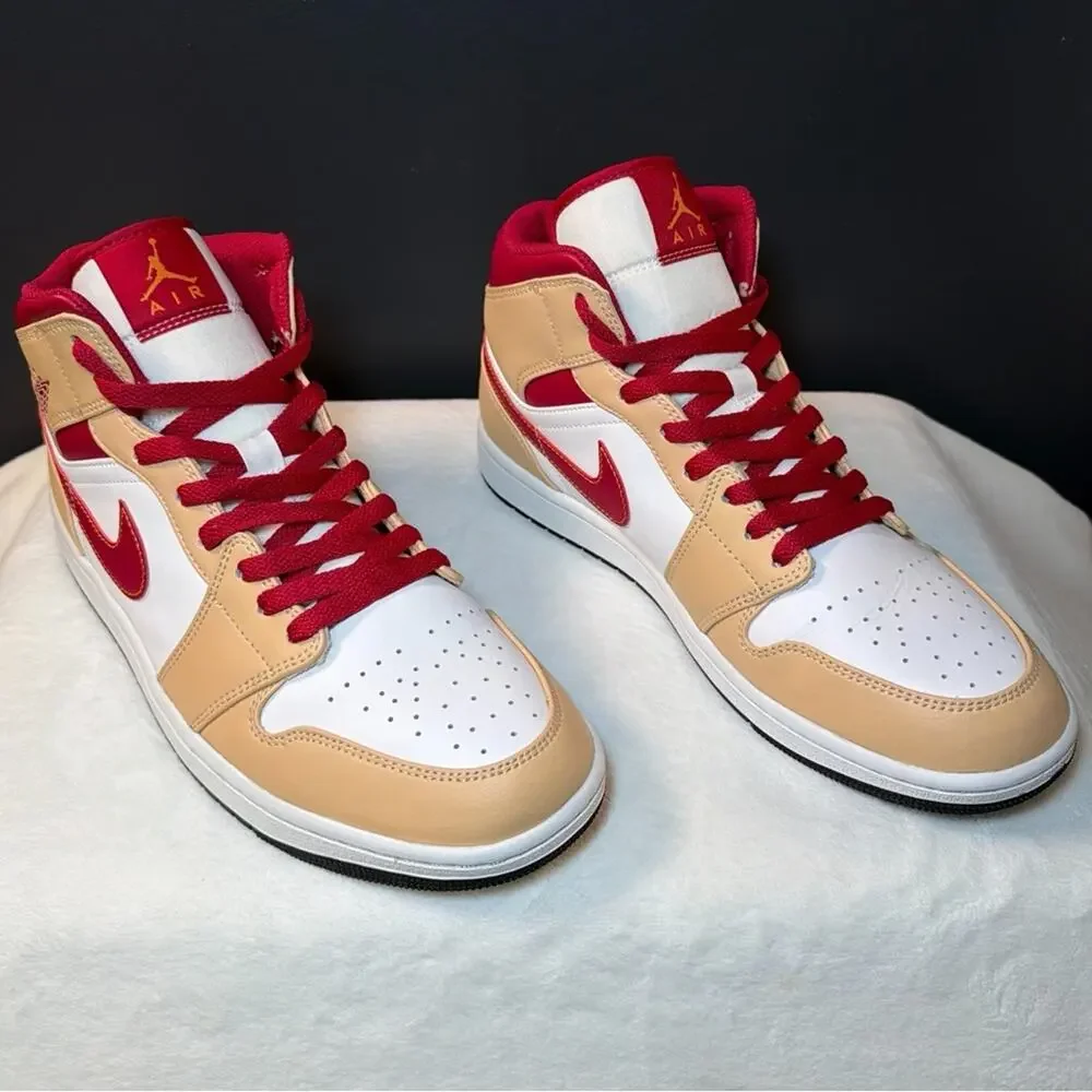Air Jordan 1 Mid 'Light Curry Cardinal Red' | 554724-201 | 10.5M
